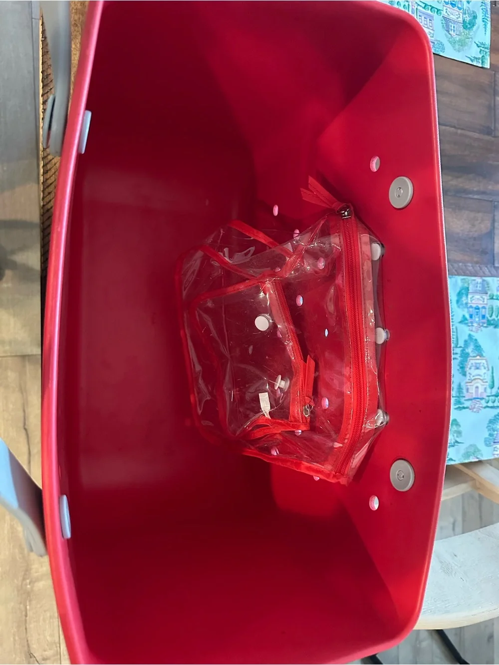Target x Bogg Red Tote Bag with Gray Handles